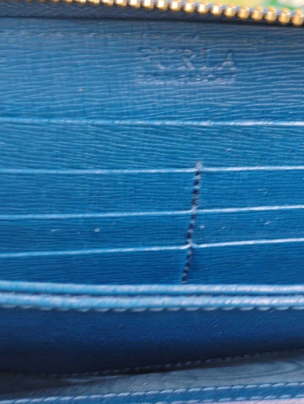Furla Teal-Blue Zip Around Leather Wallet with COA - Picture 7 of 9
